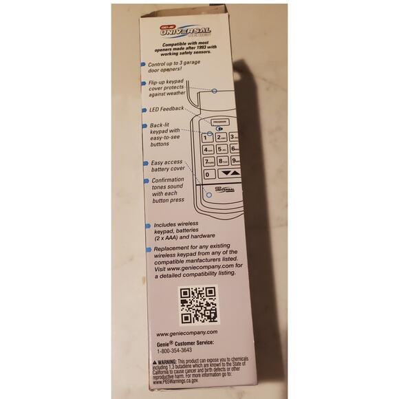 New Genie Universal Series Keypad Garage Door Opener Wireless Entry System - Picture 4 of 9